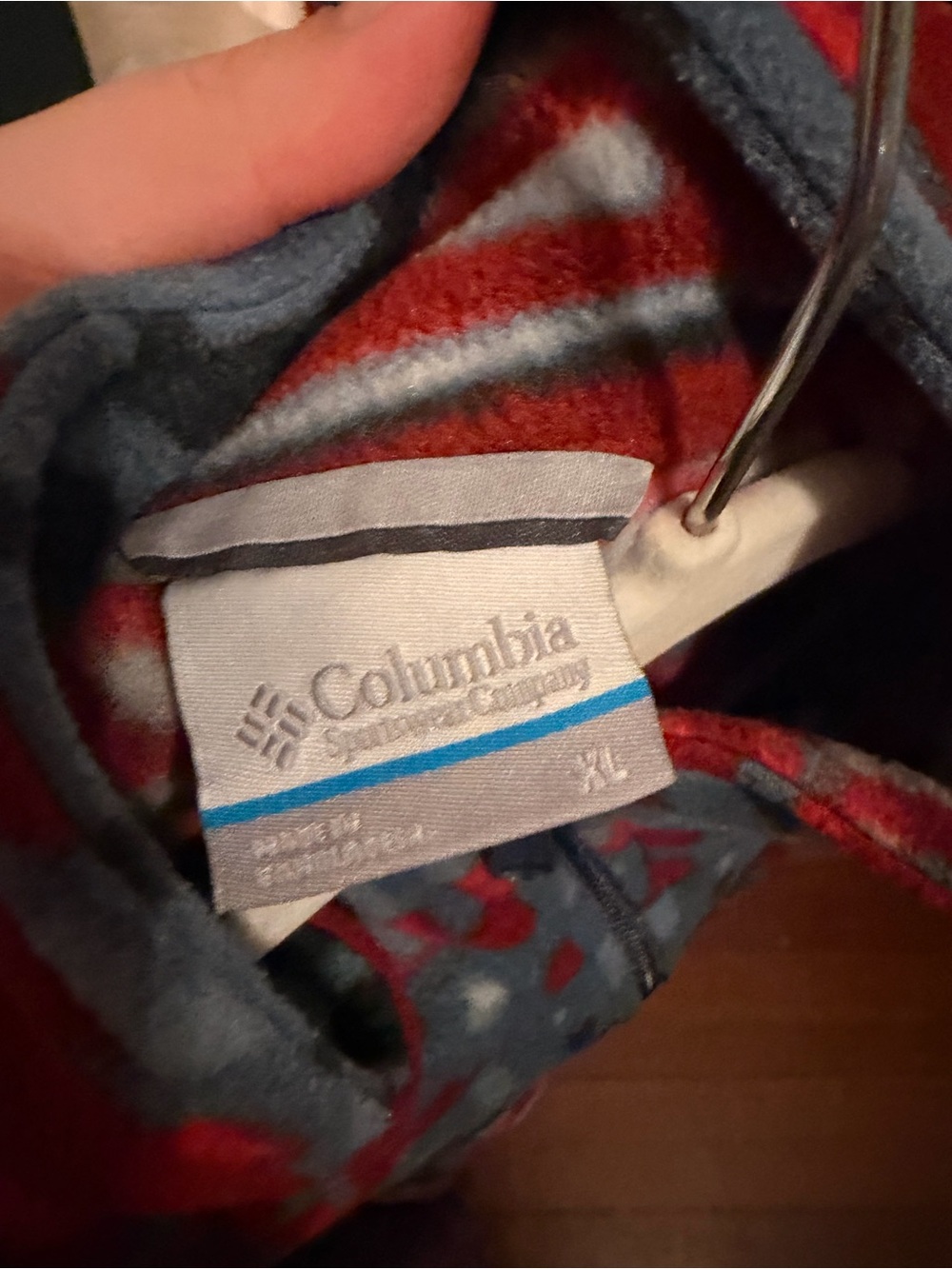 Columbia Blue and Red Geometric Fleece Jacket - Picture 5 of 5